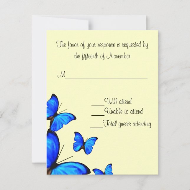 Elegante Wedding Response Card RSVP Karte (Vorderseite)