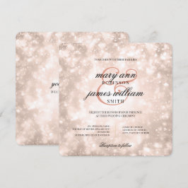 Elegante Wedding Rose Gold Champagne Bokeh Einladung