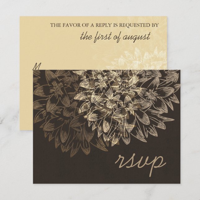 Elegante Wedding RSVP Card (Vorne/Hinten)
