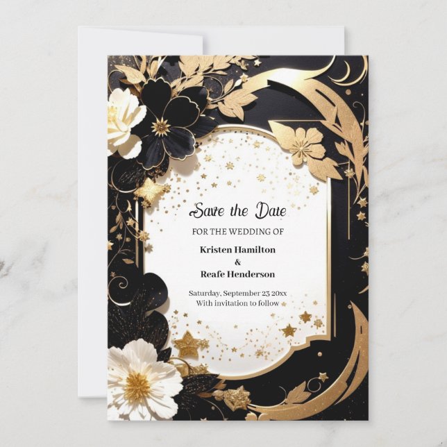 Elegante Wedding Save the Date Card (Vorderseite)