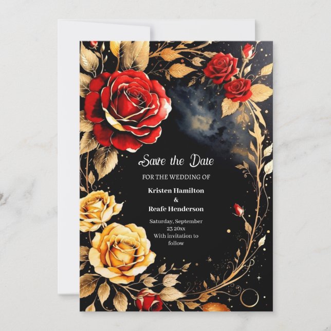 Elegante Wedding Save the Date Card (Vorderseite)