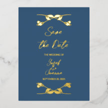 Elegante Wedding Save the Date Foil Postkarte