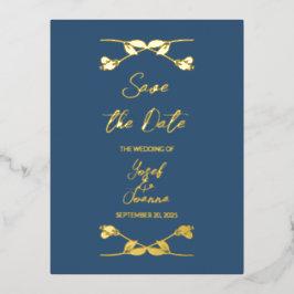 Elegante Wedding Save the Date Foil Postkarte