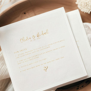 Elegante Wedding Script Fun Fakten Gold Servietten Mit Folie