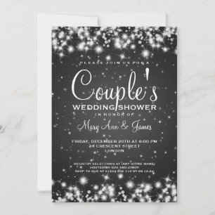 Elegante Wedding Shower Winter Sparkle Black Einladung