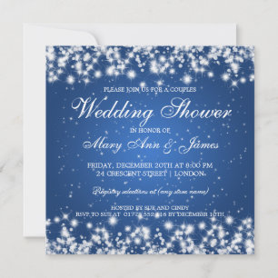 Elegante Wedding Shower Winter Sparkle Blau Einladung