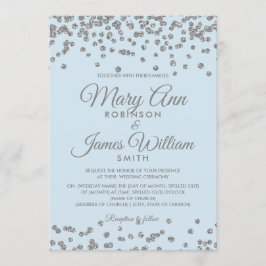 Elegante Wedding Silver Glitzer Confetti Ice Einladung