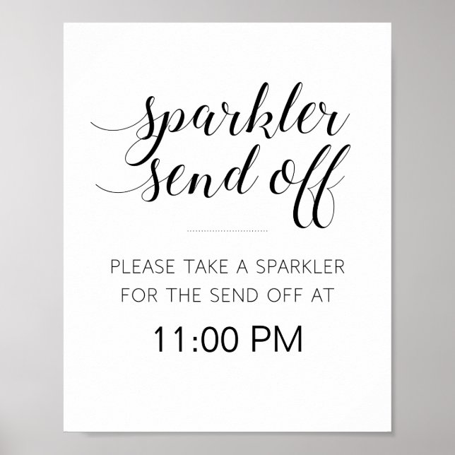 Elegante Wedding Sparkler Absenden eines Signalton Poster (Vorne)
