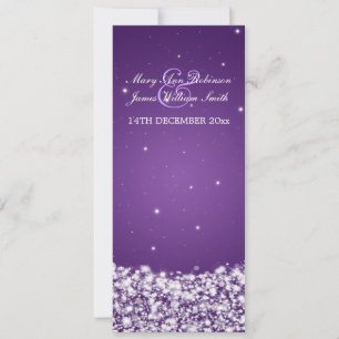 Elegante Wedding Star Sparkle Lila Einladung