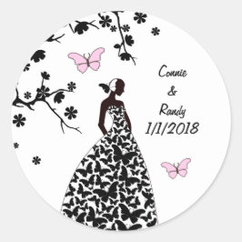 Elegante Wedding Sticker Bride machte Schmetterlin
