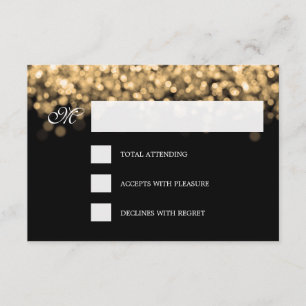 Elegante Wedding UAWG Gold Lights CUSTOM RSVP Karte