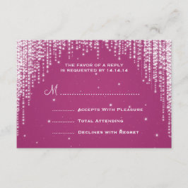 Elegante Wedding UAWG Night Dazzle Berry Pink RSVP Karte