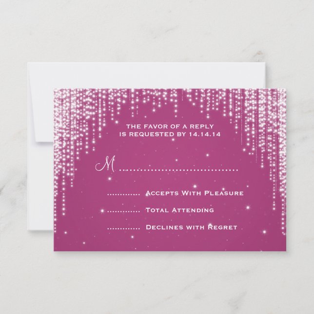 Elegante Wedding UAWG Night Dazzle Berry Pink RSVP Karte (Vorderseite)