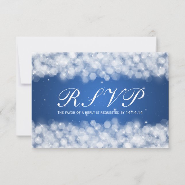 Elegante Wedding UAWG Party Sparkle RSVP Karte (Vorderseite)
