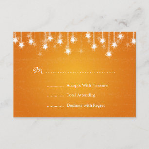 Elegante Wedding UAWG Shimmering Stars Orange RSVP Karte
