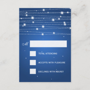 Elegante Wedding UAWG Sparkling Lines Sapphire Blu RSVP Karte
