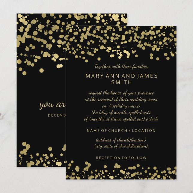 Elegante Wedding Vow Renewal Einladung (Vorne/Hinten)