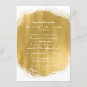 Elegante Wedding Vow Renewal Gold Paint Look Einladung