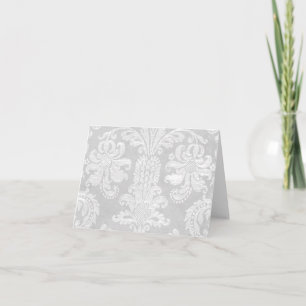Elegante Wedding White Damask Dankeschön Karte