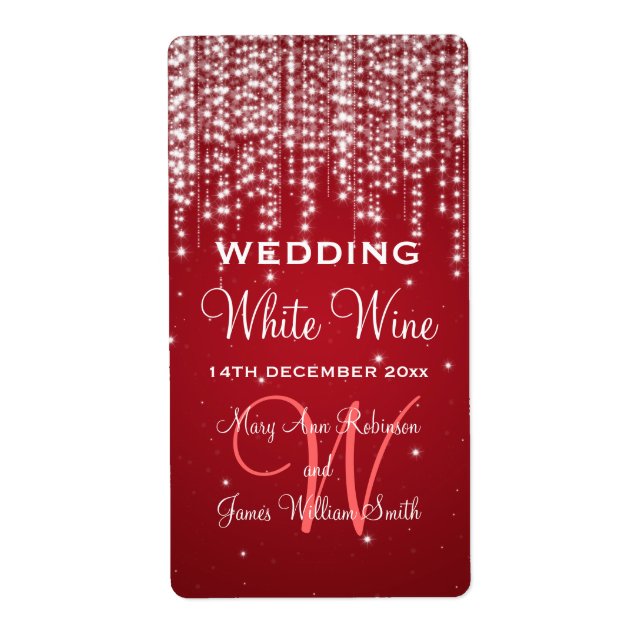 Elegante Wedding Wine Label (Vorne)