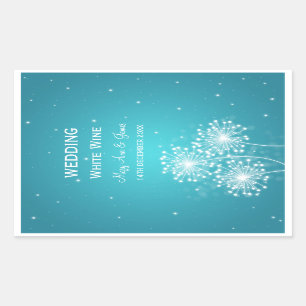 Elegante Wedding Wine Label Sommer Sparkle Rechteckiger Aufkleber