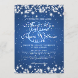 Elegante Wedding Winter Sparkle Blue Einladung
