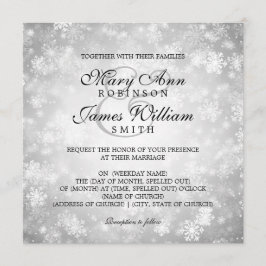 Elegante Wedding Winter Wonderland Sparkle Silver Einladung