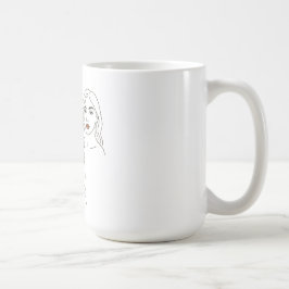 Elegante weibliche Linienkunst-Porträt – minimalis Kaffeetasse