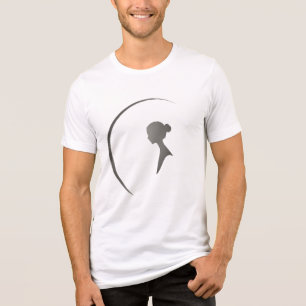 Elegante weibliche Silhouette Minimalistische Mond Tri-Blend Shirt