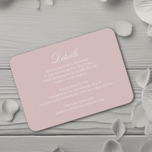 Elegante weich rosa Hochzeitskarte