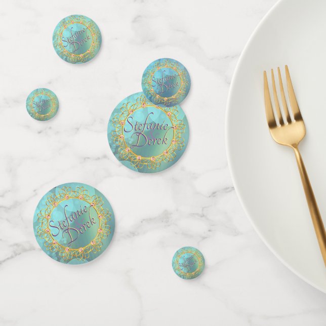 Elegante weiche Aquamarine Blasen Konfetti (Gruppe)