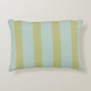 Elegante weiche blaue und grüne Streifen Dekokissen