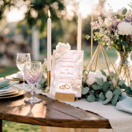 Elegante weiche florale Hochzeitseinladung Acryleinladungen