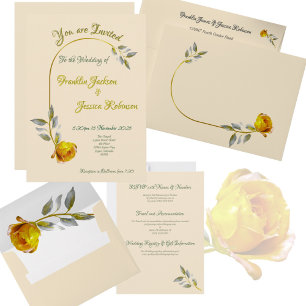 Elegante weiche Friedensrose grün & gold oval Hoch Folieneinladung
