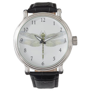 Elegante, weiche Libelle zeichnend Armbanduhr
