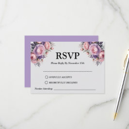Elegante weiche Pastellblume - individuell anpassb RSVP Karte