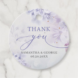 Elegante weiche Pastellblumen lila Frühlingsblumen Geschenkanhänger