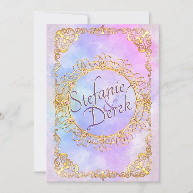 Elegante weiche Pastelle & Gold Ankündigung (Vorderseite)