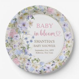 Elegante weiche pastellfarbene Wildblumen rosa hel Pappteller