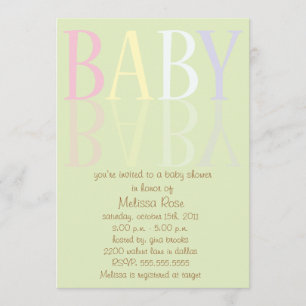Elegante, weiche Reflexions-Babyparty lädt ein Einladung