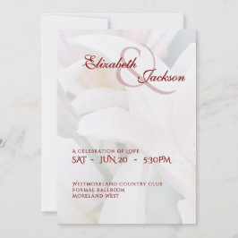 Elegante weiche romantische Blumen-Lilien-Schrift  Einladung
