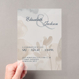 Elegante weiche romantische botanische Schrift Hoc Acryleinladungen