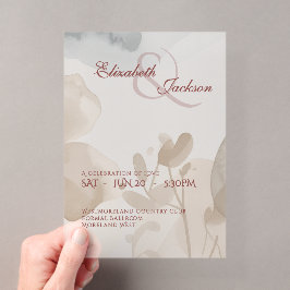 Elegante weiche romantische botanische Schrift Hoc Acryleinladungen