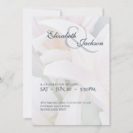 Elegante weiche romantische florale Lilien-Schrift Einladung
