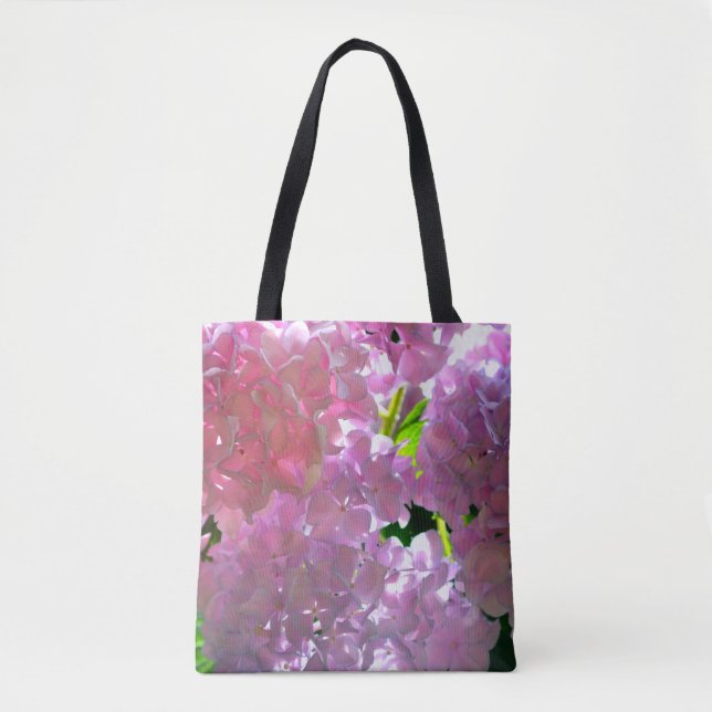 Elegante weiche, rosa, blühende, schöne, rosa Hydr Tasche (Vorderseite)