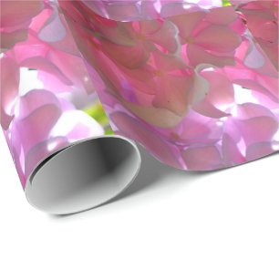 Elegante weiche rosa Blüten rosa Hortensien Rosen Geschenkpapier