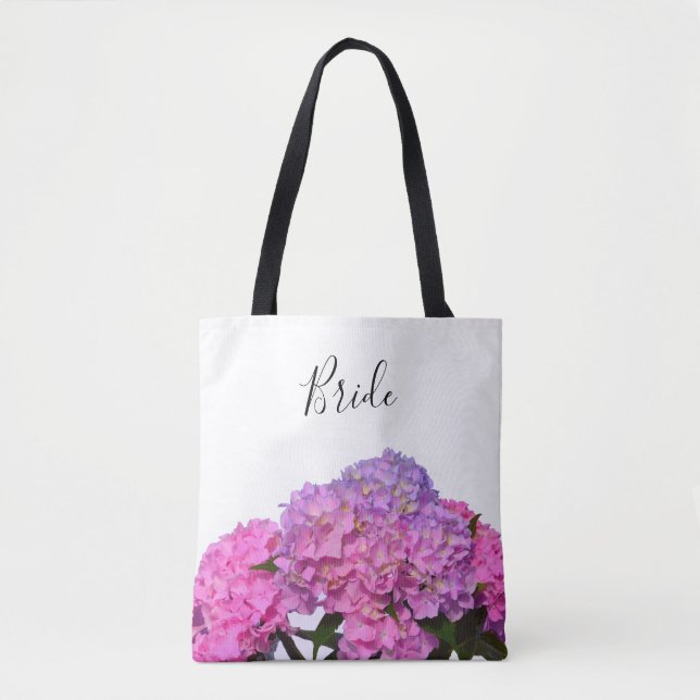 Elegante, weiche, rosa, lila, blumenreiche Hydrang Tasche (Vorderseite)