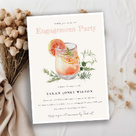 Elegante weiche, rosafarbene, orange Cocktail-Verl Einladung