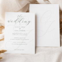 Elegante weiche Salbei-Grün-Kalligrafie-Hochzeit
