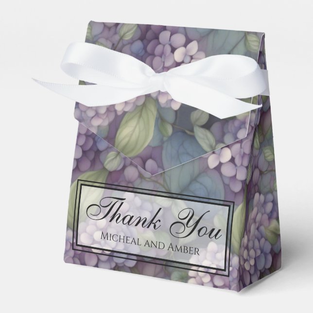 Elegante, weiche, staubige lila boho Aquarellblüte Geschenkschachtel (Vorderseite)